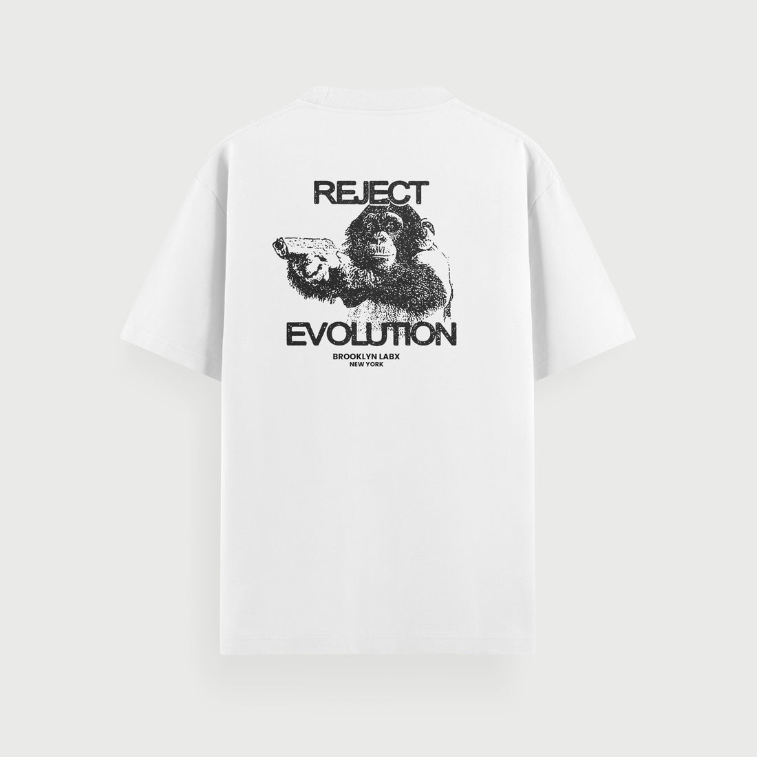 CAMISETA ''REJECT EVOLUTION'' BRANCA