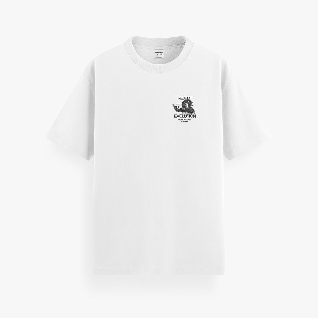 CAMISETA ''REJECT EVOLUTION'' BRANCA