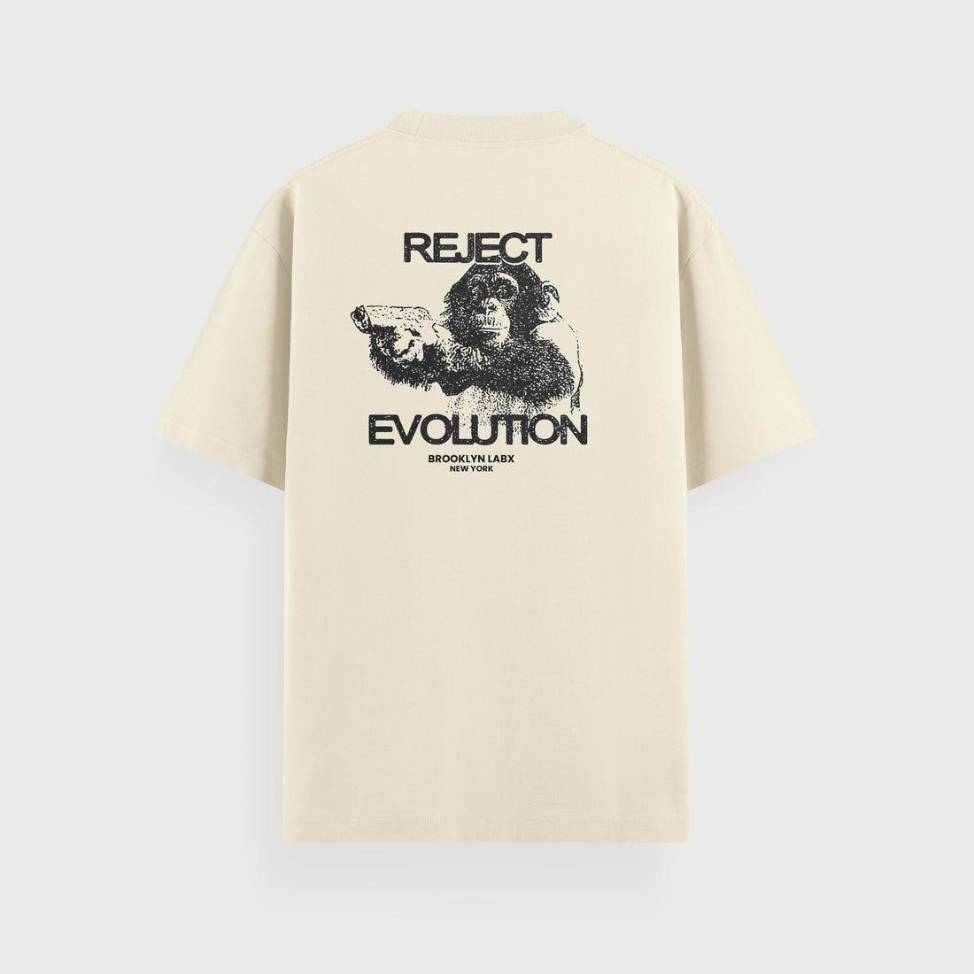 CAMISETA ''REJECT EVOLUTION'' OFF WHITE
